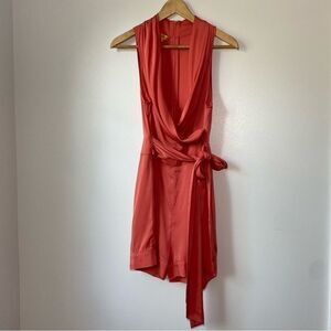 Catherine Malandrino silk Coral Sleeveless Short romper size 4